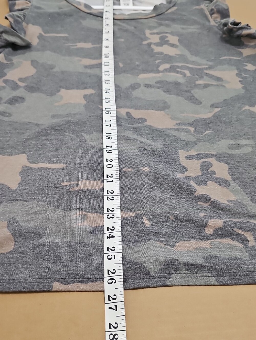 BiBi Olive & Gray Camo Ruffle Tank - Picture 7 of 8